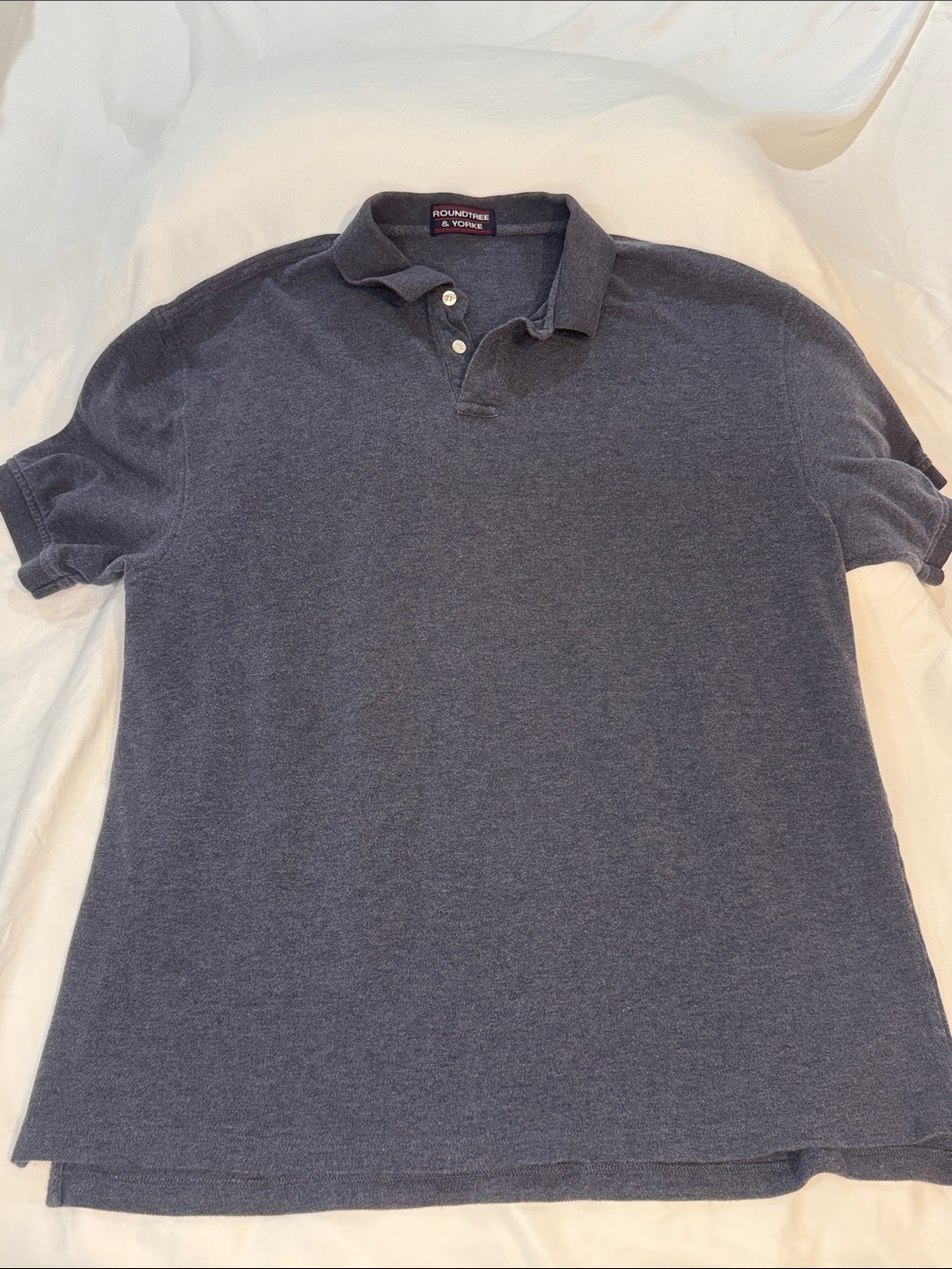 Roundtree & Yorke Men's Heather Navy Polo Shirt